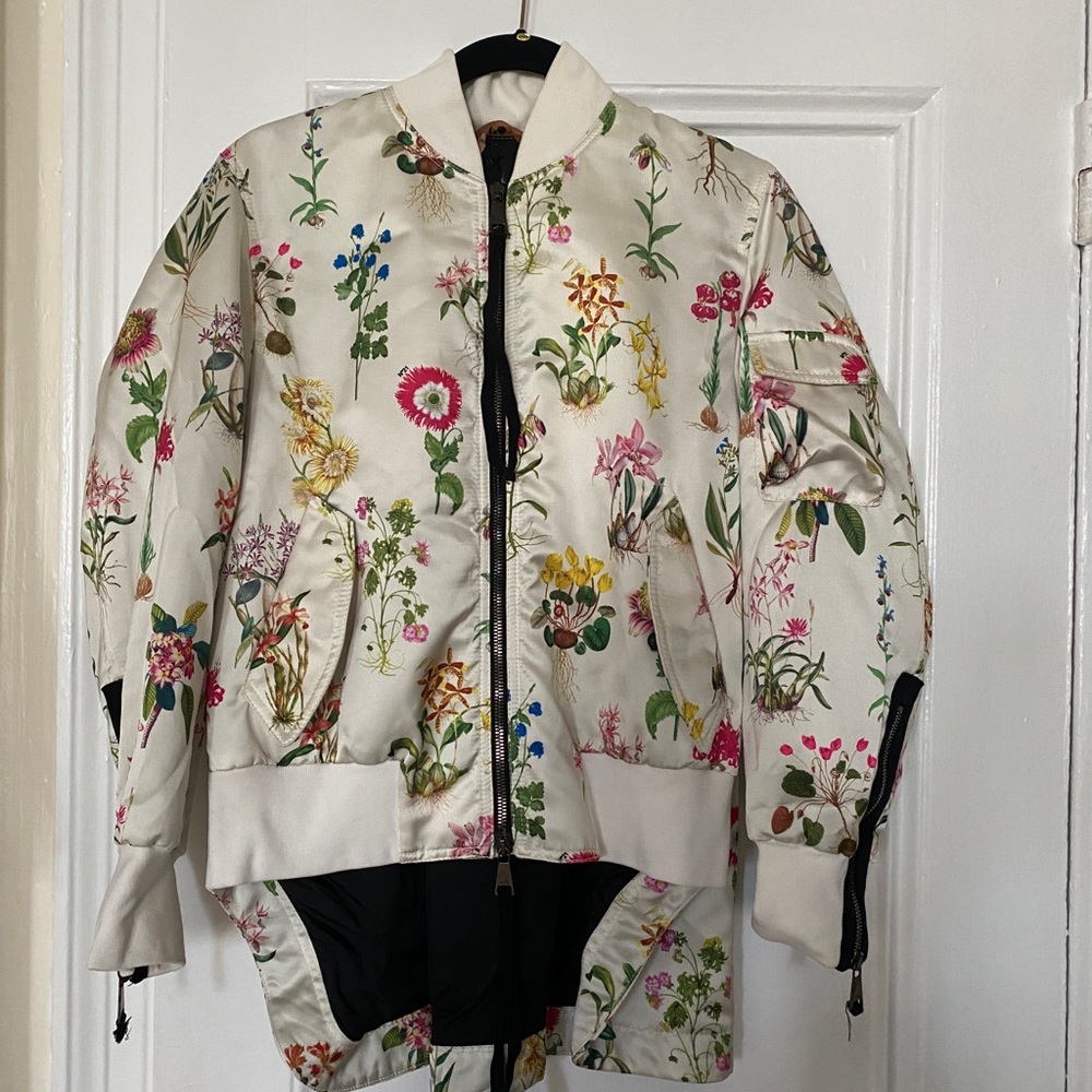 Spring / Autumn designer coat: bomber jacket. No 21. Color:Floral. Size: S